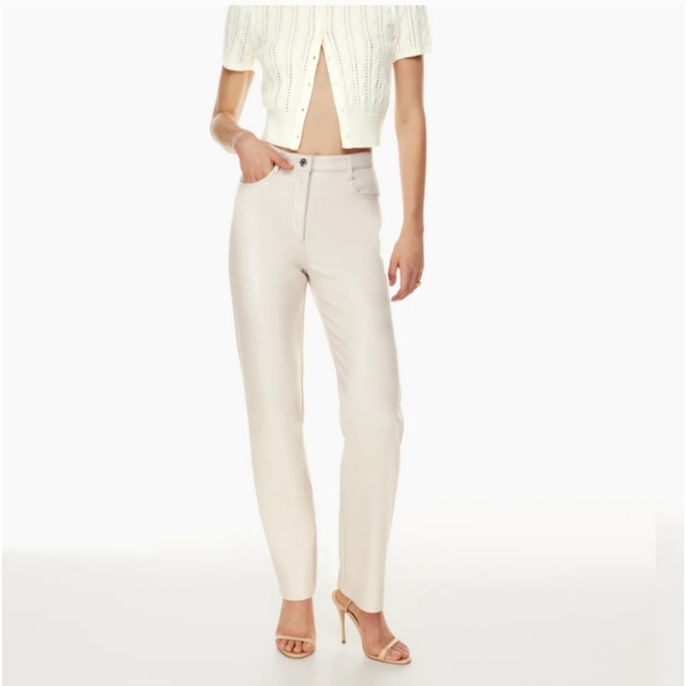 Aritzia Wilfred Melina Cropped Vegan Leather Pants in Birch Size 6